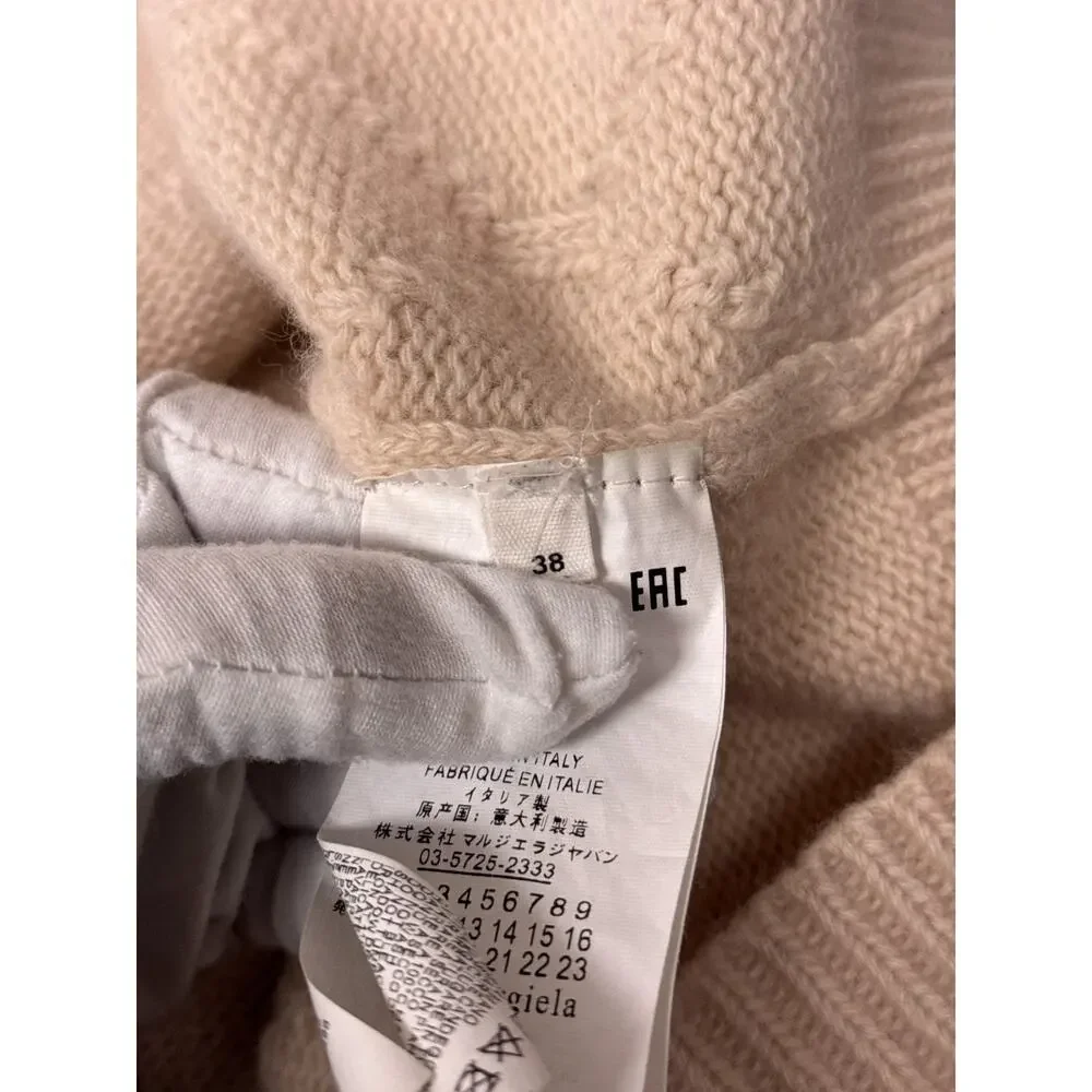 Maison Margiela Sweater 38 US 6 Womens Wool Knit Cropped Oversized Varsity